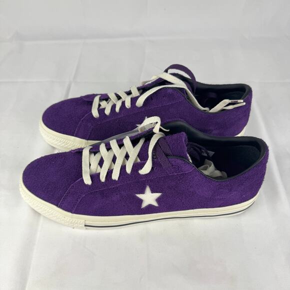 Converse One Star Low Top Unisex Sneakers Size 10.5 Purple Suede White Star Logo - Picture 6 of 15